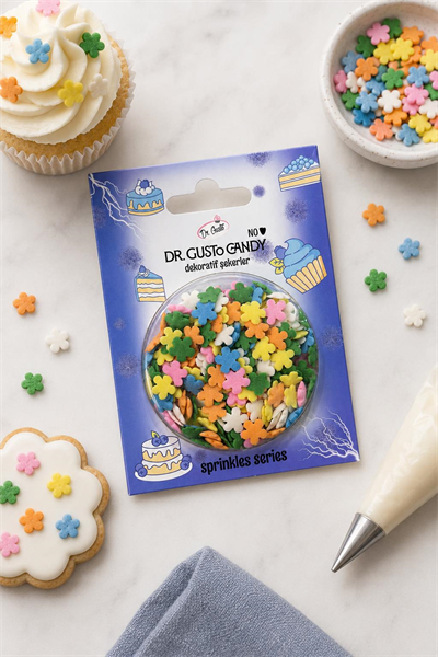 Dr. Gusto Karışık Renkli Papatya Pasta Süsleme Şekeri