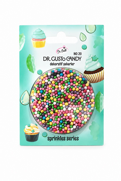 Dr. Gusto 2 mm Candy Karışık Renkli Boncuk Pasta Süsleme Şekeri