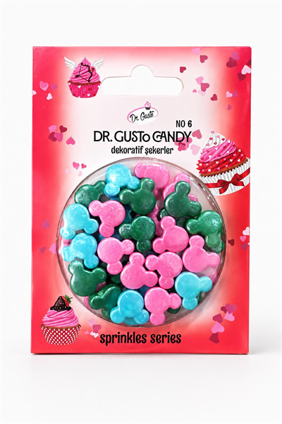 Dr. Gusto Mickey Mouse Figürlü Karışık Renkli Pasta Süsleme Şekeri