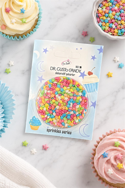 Dr. Gusto Minik Yıldız Renkli Mix Pasta Süsleme Şekeri