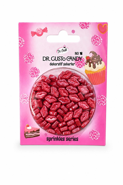 Dr. Gusto Kırmızı Dudak Şekilli Pasta Süsleme Şekeri