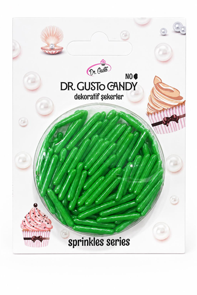 Dr. Gusto Yeşil Uzun Çubuk Pasta Süsleme Şekeri