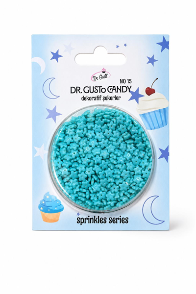 Dr. Gusto Mavi Star Yıldız Pasta Süsleme Şekeri
