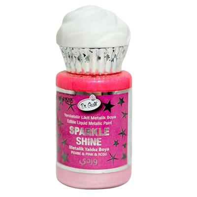 Dr. Gusto Sparkle Sıvı Metalik Boya Pembe Yenilebilir Pasta ve Tatlı Dekor Boyası