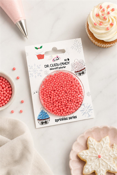 Dr. Gusto 2 mm Turuncu Boncuk Pasta Süsleme Şekeri
