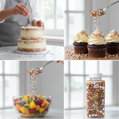 Konfeti Şeker Bakır 250 g – Pasta, Cupcake ve Tatlı Süsleme İçin Metalik Dekor Şekeri