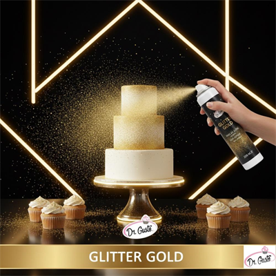 Glitter Sprey Altın Gold Boya 250 ml  – Yenilebilir Simli Pasta Spreyi