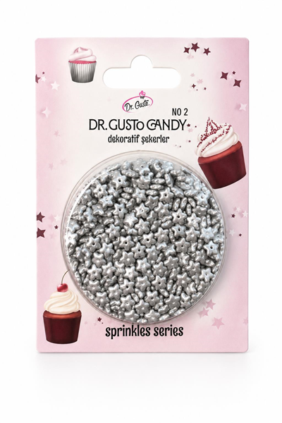Dr. Gusto Star Yıldız Gümüş Pasta Süsleme Şekeri