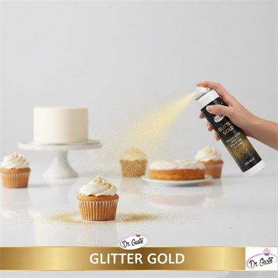 Glitter Sprey Altın Gold Boya 250 ml  – Yenilebilir Simli Pasta Spreyi