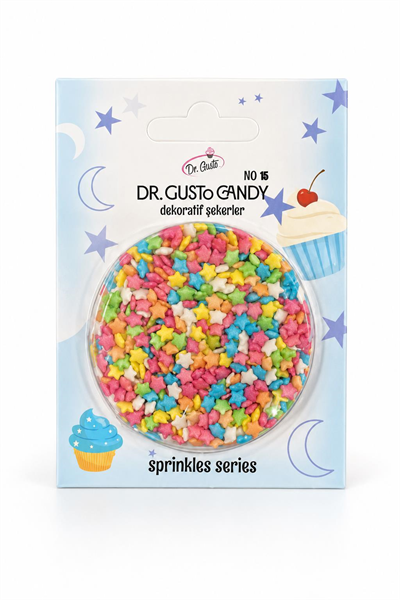 Dr. Gusto Minik Yıldız Renkli Mix Pasta Süsleme Şekeri