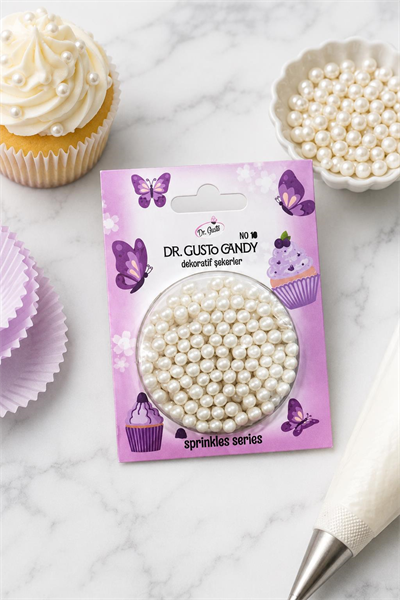 Dr. Gusto 4 mm Sedef Candy Boncuk Pasta Süsleme Şekeri