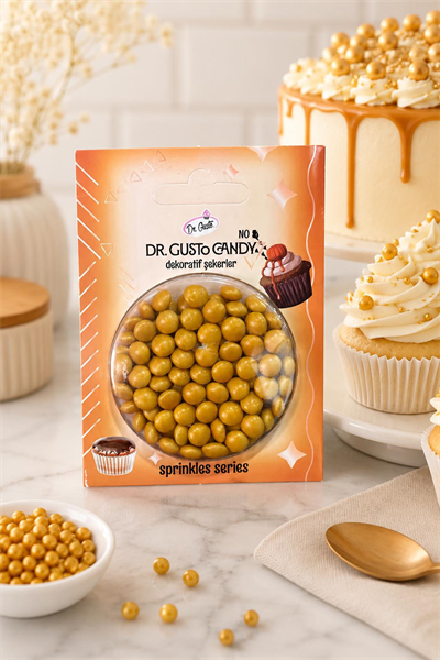 Dr. Gusto Altın Bonbon Draje Pasta Süsleme Şekeri
