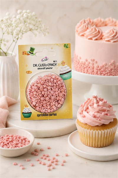 Dr. Gusto Star Yıldız Pembe Pasta Süsleme Şekeri
