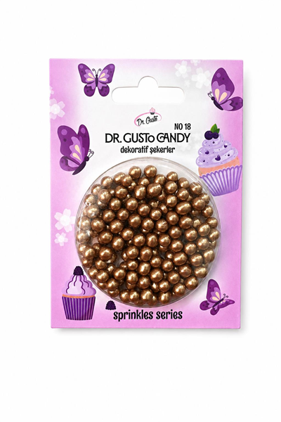 Dr. Gusto 4 mm Candy Bakır Boncuk Pasta Süsleme Şekeri