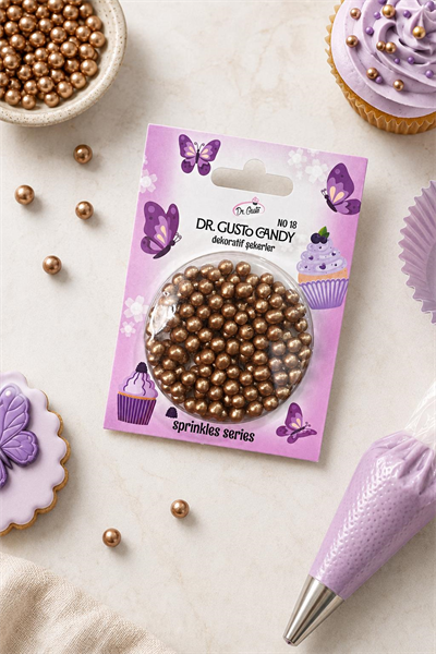 Dr. Gusto 4 mm Candy Bakır Boncuk Pasta Süsleme Şekeri