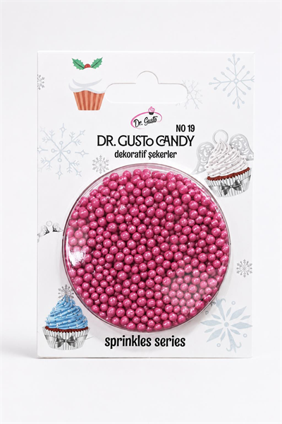 Dr. Gusto 2 mm Pembe Boncuk Pasta Süsleme Şekeri