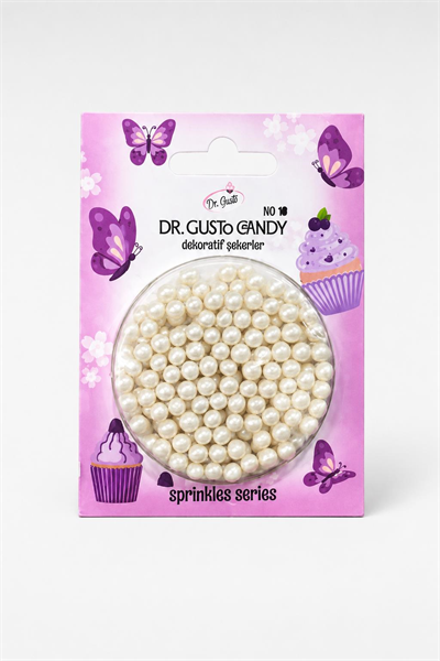 Dr. Gusto 4 mm Sedef Candy Boncuk Pasta Süsleme Şekeri