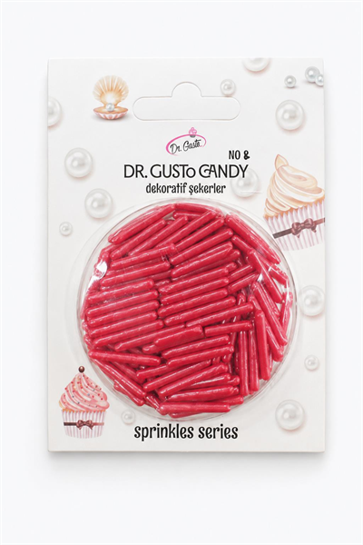 Dr. Gusto Kırmızı Spagetti Şekilli Pasta Süsleme Şekeri