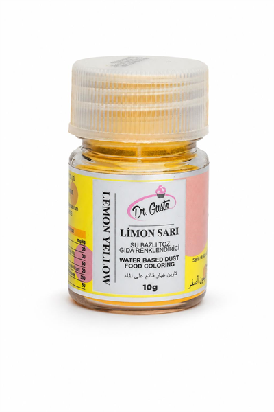 Dr. Gusto Limon Sarısı Su Bazlı Toz Gıda Boyası 10 Gr