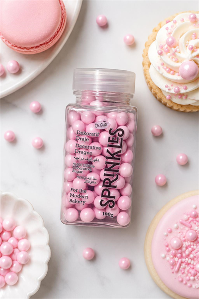 Dr. Gusto 8 mm Bebe Pembe 100 Gr Boncuk Pasta Süsleme Şekeri