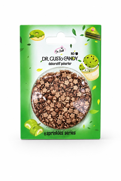 Dr. Gusto Bakır Konfeti Yıldız Pasta Süsleme Şekeri
