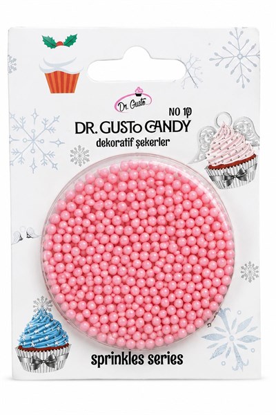 Dr. Gusto 2 mm Bebe Pembe Candy Boncuk Pasta Süsleme Şekeri