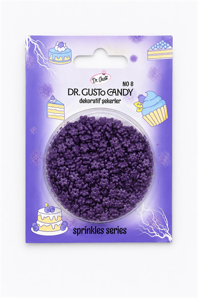 Dr. Gusto Mor Star Yıldız Pasta Süsleme Şekeri
