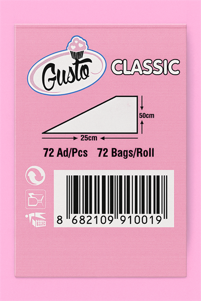 Dr. Gusto Krema Torbası Classic 72’li – Tek Kullanımlık Dayanıklı Pasta Sıkma Torbası