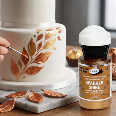 Dr. Gusto Sparkle Sıvı Metalik Boya Bakır Yenilebilir Pasta ve Tatlı Dekor Boyası