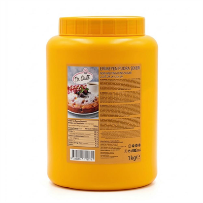 Erimeyen Pudra Şekeri 1 KG – Isıya Dayanıklı Pasta ve Tatlı Süsleme Pudra Şekeri