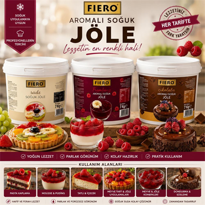 Fiero Soğuk Jöle Sade 7 KG – Pasta, Cheesecake ve Tatlılar İçin Profesyonel Parlak Pasta Jölesi