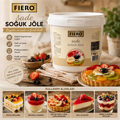 Fiero Soğuk Jöle Sade 7 KG – Pasta, Cheesecake ve Tatlılar İçin Profesyonel Parlak Pasta Jölesi