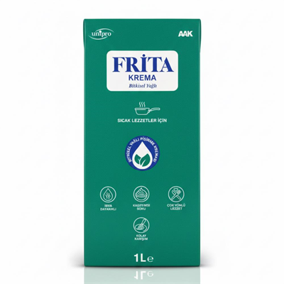 Frita Bitkisel Yağlı Krema 1 L – Sıcak Yemek, Çorba, Sos ve Fırın Lezzetleri İçin