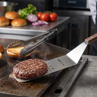 Geniş Kürek Delikli 26 CM Siyah – Servis ve Kızartma Süzgeç Spatulası