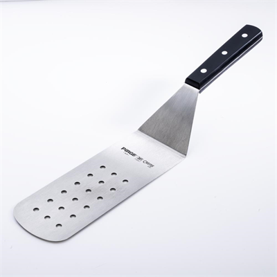 Geniş Kürek Delikli 26 CM Siyah – Servis ve Kızartma Süzgeç Spatulası