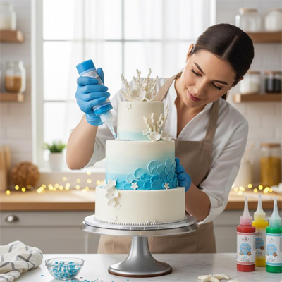 Glazür Cookie Icing Mavi 150 GR – Kurabiye, Cupcake ve Pasta İçin Kullanıma Hazır Şeker Glazürü