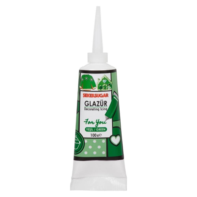 Glazür Tüp Yeşil 100 g – Pasta, Kurabiye ve Tatlı Süsleme İçin Hazır Dekor Glaze