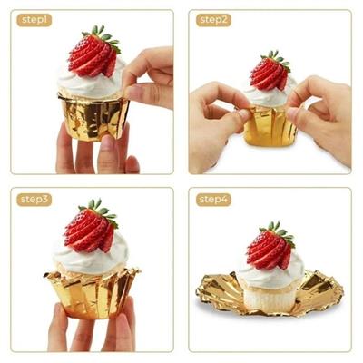 Gold Altın Sarısı Parlak Metalize 25li Muffin Cupcake Kek Kapsülü