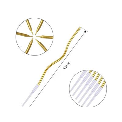 Efe Pastacılık Gold Zikzak Doğum Günü Pastası Mumu 6lı Paket - Dekoratif Pasta ve Parti Süsleme Mumu 15 cm