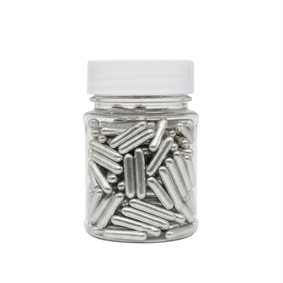 Gümüş Çubuk Süsleme Draje 50 g – Pasta, Cupcake ve Tatlı Süsleme Şekeri