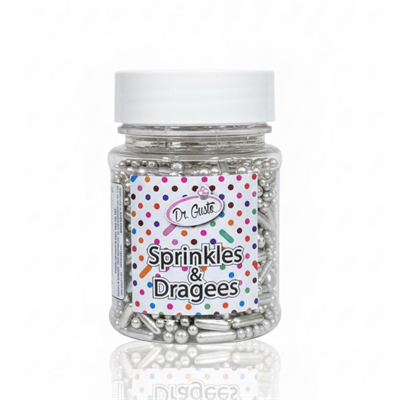 Gümüş Çubuk Süsleme Draje 50 g – Pasta, Cupcake ve Tatlı Süsleme Şekeri