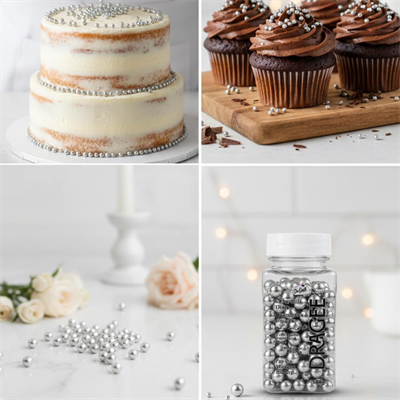 Gümüş Draje Süsleme Şekeri No:4 – 100 g | Pasta, Cupcake ve Tatlı Dekoru