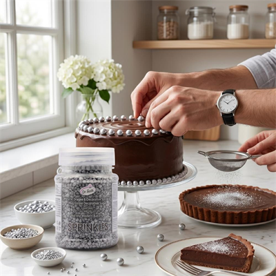 Gümüş Sanding Şeker 50 Gr – Pasta, Kurabiye ve Cupcake İçin Parlak Dekor Şekeri