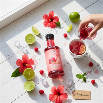 Dr. Gusto Hibiskus Kokteyl Şurubu 300 cc - Yoğun Aromalı İçecek, Kahve ve Tatlı Şurubu