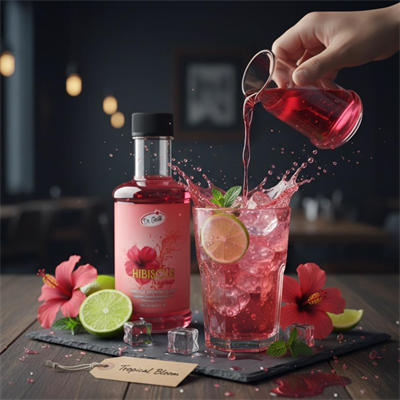 Dr. Gusto Hibiskus Kokteyl Şurubu 300 cc - Yoğun Aromalı İçecek, Kahve ve Tatlı Şurubu
