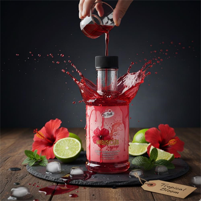 Dr. Gusto Hibiskus Kokteyl Şurubu 300 cc - Yoğun Aromalı İçecek, Kahve ve Tatlı Şurubu