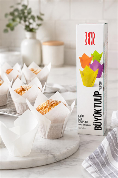 Kademeli Tulip Beyaz Muffin Kapsülü 160/50 mm 200 Adet