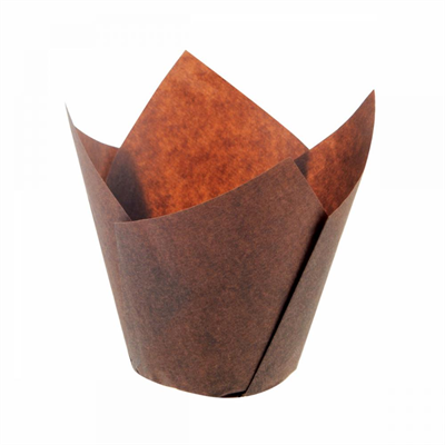 Kademeli Tulip Kek Kapsülü Kahverengi 160x50 mm – 200 Adet