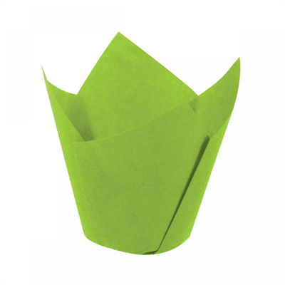 Kademeli Tulip Kek Kapsülü Yeşil 160x50 mm – 200 Adet