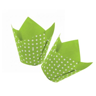Kademeli Tulip Kek Kapsülü Yeşil 160x50 mm – 200 Adet